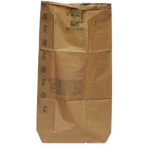 Saco de lixo em papel – resíduos verdes – 70 a 140 L