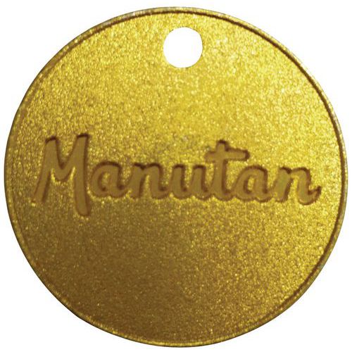 Fichas numeradas de 001 a 100 de latão, 30 mm (conj. 100) - Manutan