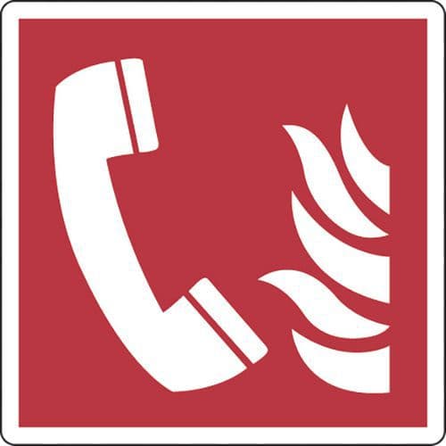 Painel de incêndio – Telefone a utilizar em caso de incêndio – alumínio
