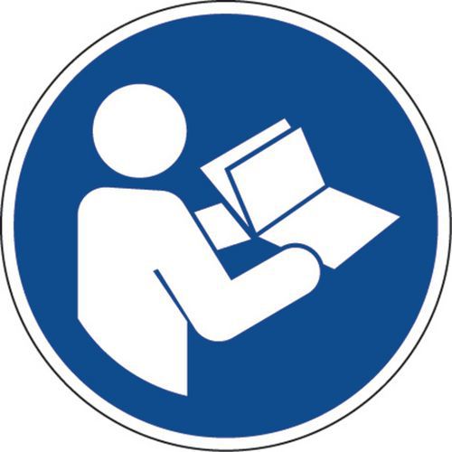 Painel de obrigação – Consultar o manual de instruções – autocolante
