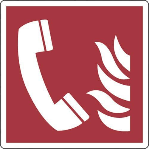 Painel de incêndio – Telefone a utilizar em caso de incêndio – autocolante