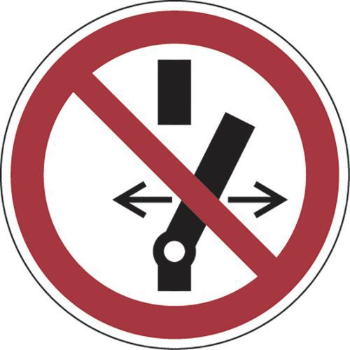 Painel de proibição – Não alterar a posição do interruptor – autocolante
