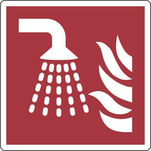 Painel de incêndio – Sistema de extinção de incêndio com água nebulizada – autocolante