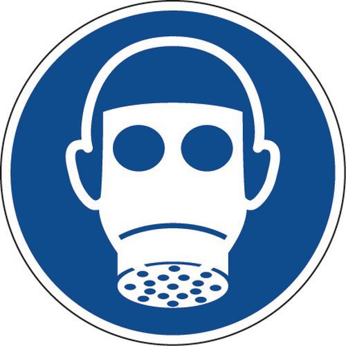 Painel de obrigação – Proteção das vias respiratórias obrigatória – alumínio