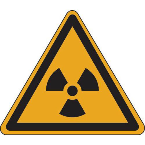 Painel de perigo – Materiais radioativos ou radiação ionizante – alumínio