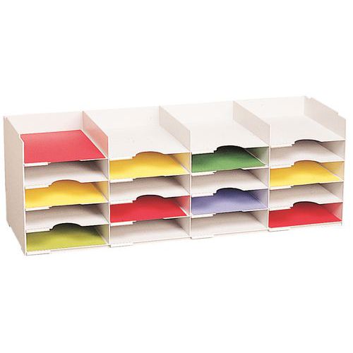 Organizador multi-compartimentos horizontal - Cor cinzento - Paperflow