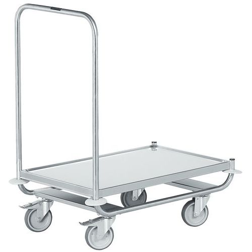Carro inox - 1 espaldar fixo - Capacidade 120 kg