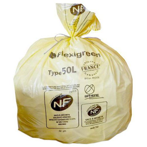Saco de lixo reciclável – resíduos plásticos – amarelo – Jetsac