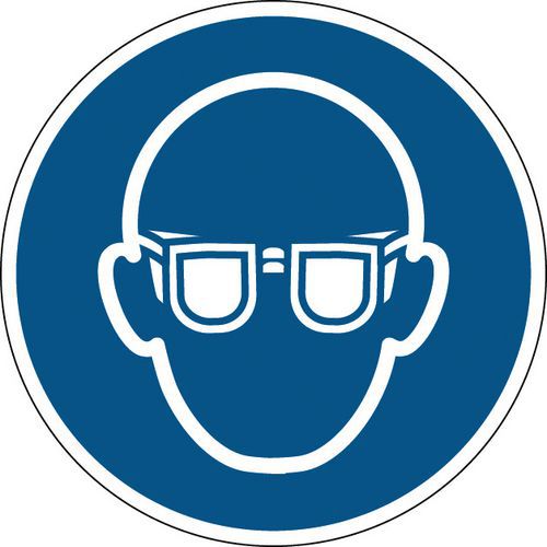 Painel de obrigação redondo - Óculos de proteção obrigatórios - Rígido