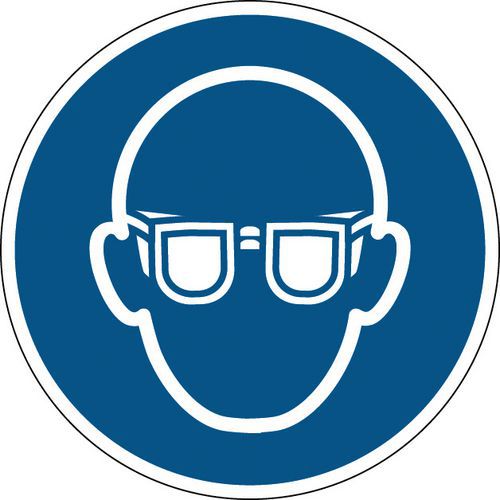 Painel de obrigação redondo - Óculos de proteção obrigatórios - Rígido