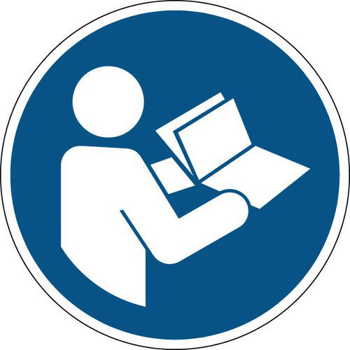 Painel de obrigação redondo - Consultar o manual de instruções - Rígido