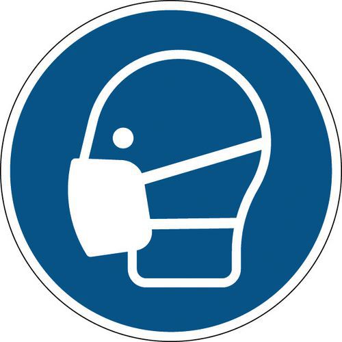 Painel de obrigação redondo - Máscara obrigatória - Rígido