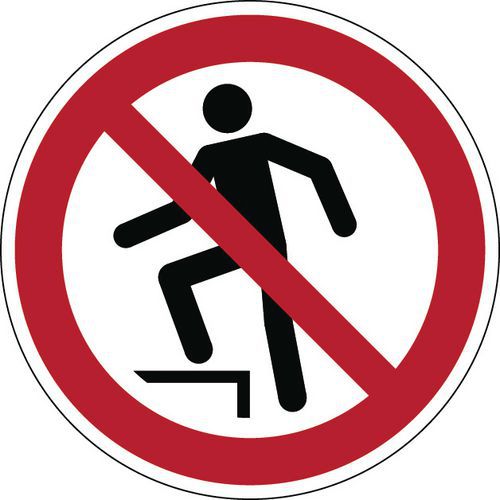 Painel de proibição redondo – Proibido caminhar pela superfície – Rígido