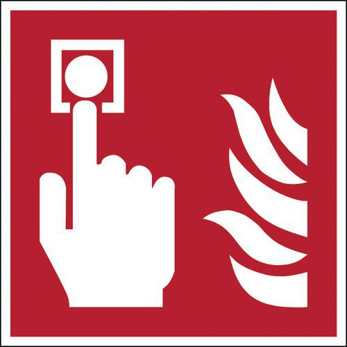 Painel de segurança incêndio quadrado - Ponto de alarme para incêndio - Fotoluminescente rígido