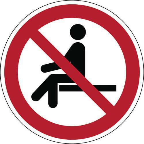 Painel de proibição – Proibido sentar-se – rígido