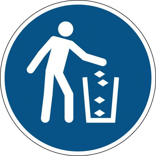 Painel de obrigação – Utilizar o caixote de lixo – rígido