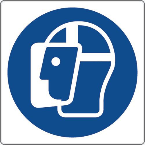 Painel de obrigação – Uso de viseira de proteção – alumínio Painel de obrigação – Uso de viseira de proteção – alumínio