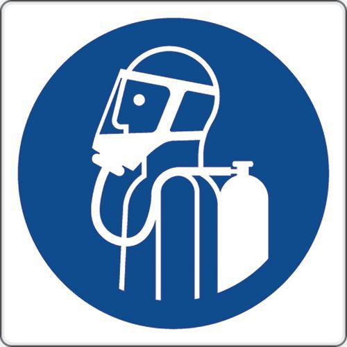 Painel de obrigação – Uso de aparelhos respiratórios – alumínio