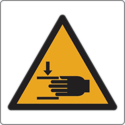 Painel de perigo – Risco de esmagamento das mãos – alumínio