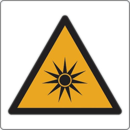 Painel de perigo – Radiações óticas – alumínio