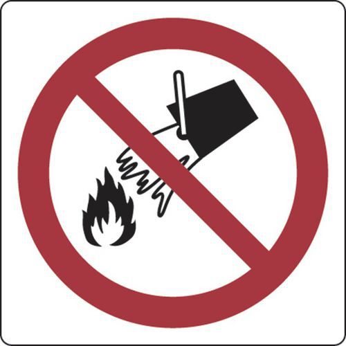 Painel de proibição – Proibido extinguir com água – alumínio