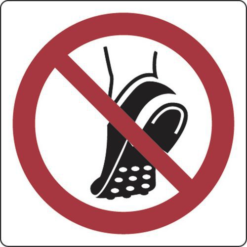 Painel de proibição – Uso de calçado com pitões – alumínio