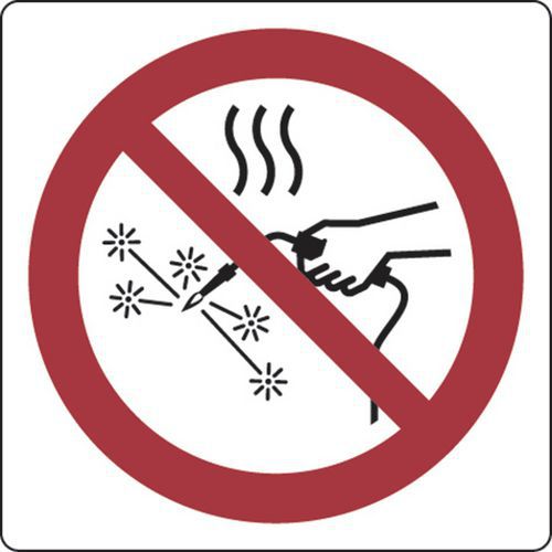 Painel de proibição – Proibido a aparelhos que produzam calor – alumínio