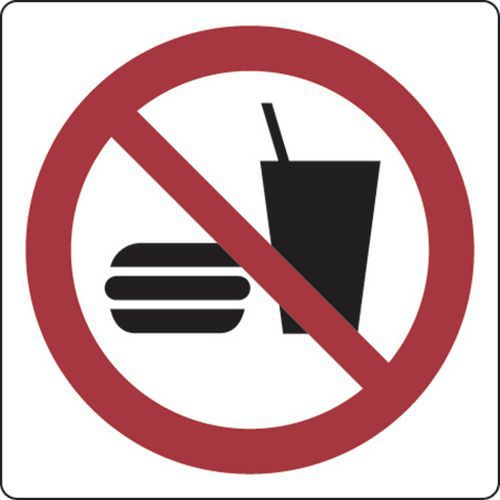Painel de proibição – Proibido comer ou beber – alumínio