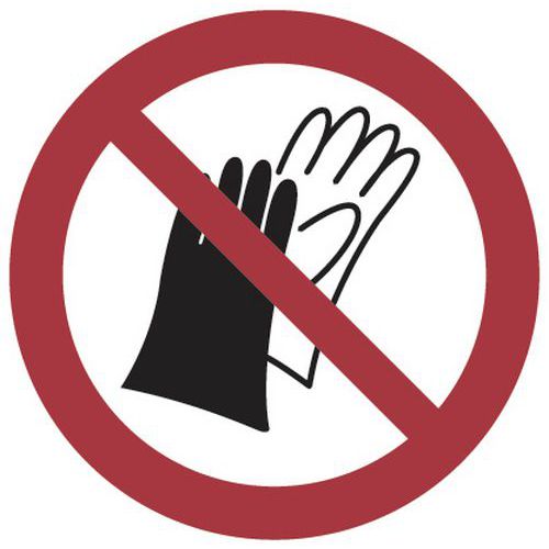 Painel de proibição – Não usar luvas – alumínio