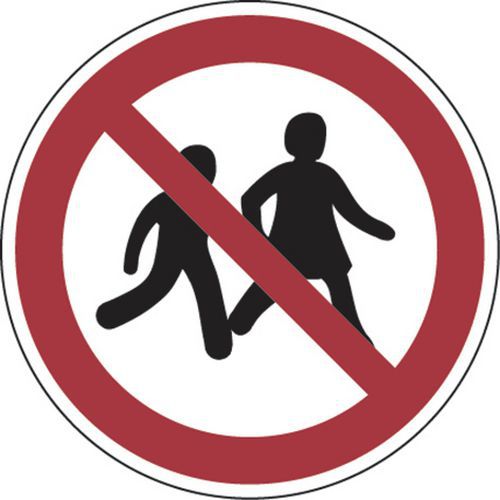 Painel de proibição – Acesso interdito a crianças – alumínio, REDONDO