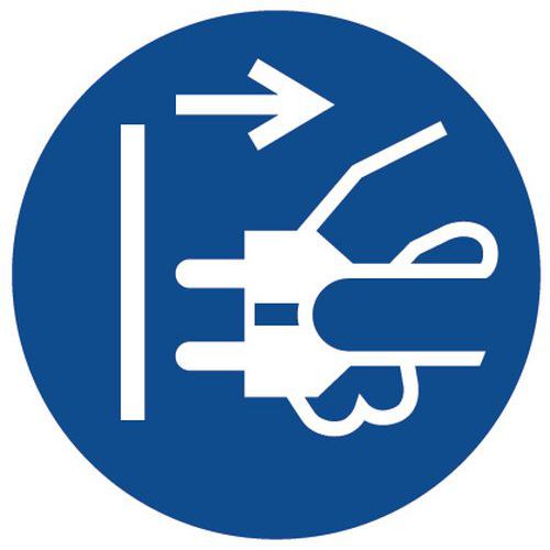 Painel de obrigação – Desligar da tomada elétrica – alumínio