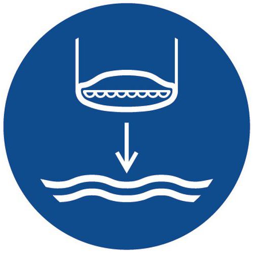 Painel de obrigação – Arriar bote salva-vidas na água – alumínio