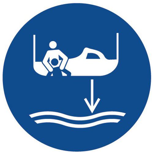 Painel de obrigação – Arriar o barco salva-vidas na água – alumínio