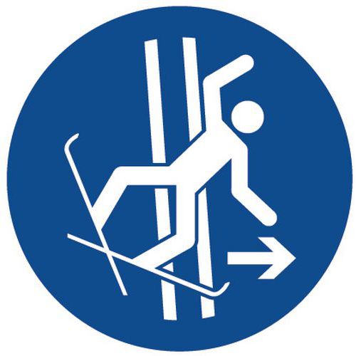 Painel de obrigação – Sair da pista em caso de queda – alumínio