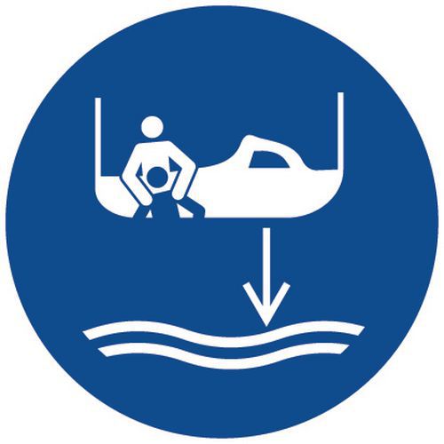 Painel de obrigação – Arriar o barco salva-vidas na água – alumínio