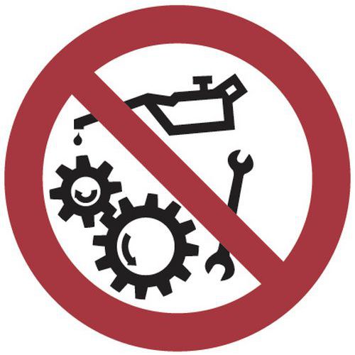 Painel de proibição – Não trabalhar em máquina em movimento – alumínio