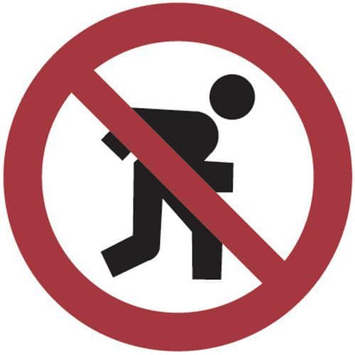 Painel de proibição – Proibido correr na zona de prateleiras – alumínio