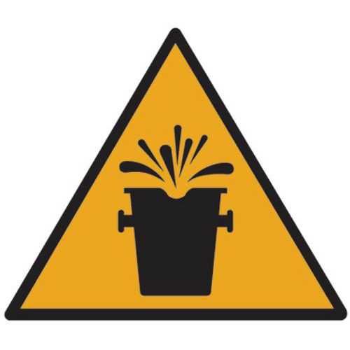 Painel de perigo – Projeção de líquidos quentes – alumínio