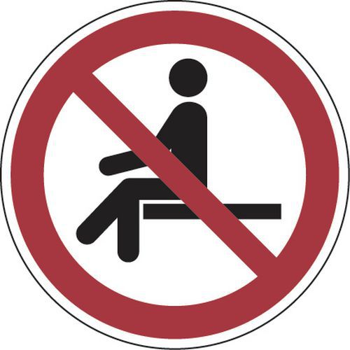 Painel de proibição – Proibido sentar-se – alumínio, REDONDO