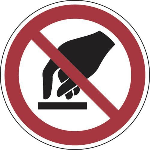 Painel de proibição – Não tocar – alumínio, REDONDO