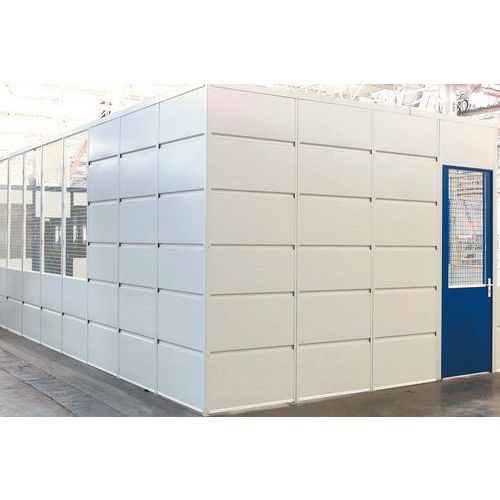 Porta rebatível para divisórias de oficina em chapa de aço - Painel integral - Altura 3.01 m