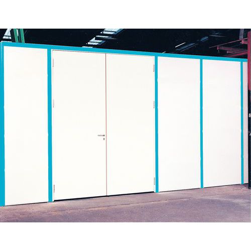 Porta rebatível para divisórias de oficina em melamina - Parede integral - Altura 3.01 m