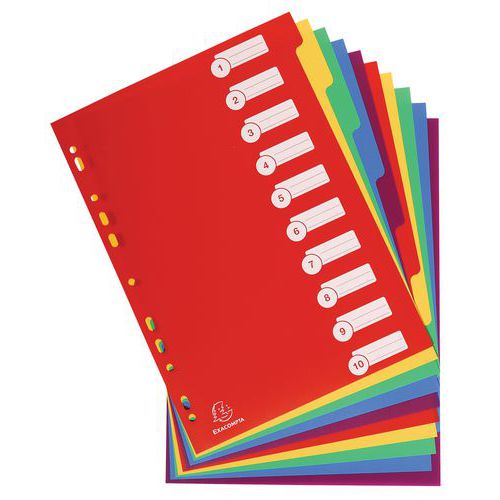 Separadores com marcadores neutros Exacompta – Polipropileno – Cores sortidas – A4 Separadores com marcadores neutros Exacompta – Polipropileno – Cores sortidas – A4