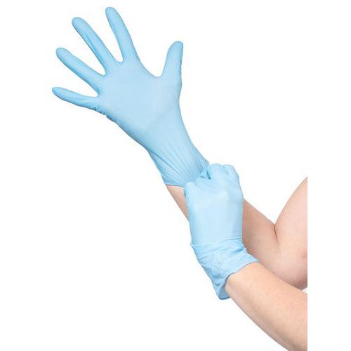 Luvas descartáveis 1135 em nitrilo sem pó, comprimento de 240 mm – azul Luvas descartáveis 1135 em nitrilo sem pó, comprimento de 240 mm – azul