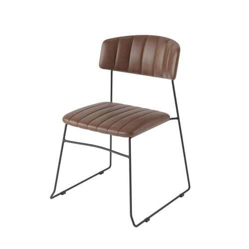 Cadeira empilhável MUNDO em imitação de couro