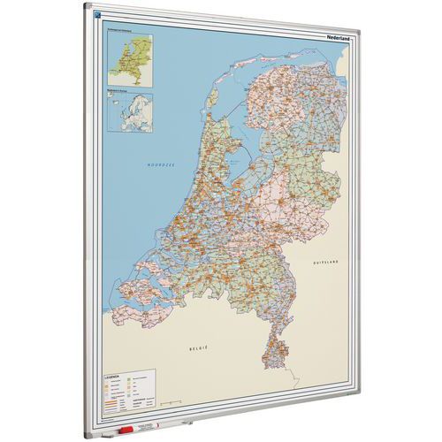 Mapa de estradas magnético da Holanda 120 x 90 cm