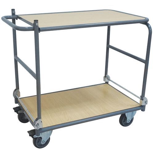 Carro dobrável de 2 plataformas – capacidade de 150 kg – Manutan Carro dobrável de 2 plataformas – capacidade de 150 kg – Manutan