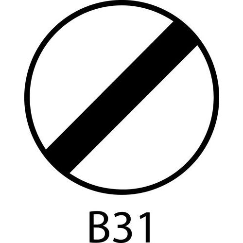Painel de sinalização - B31 - Fim de todas as proibições impostas anteriormente por sinalização a veículos em