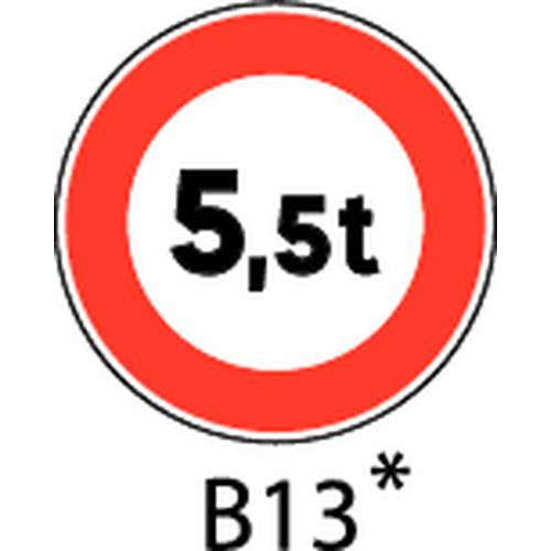 Painel de sinalização - B13 - Peso máximo a indicar