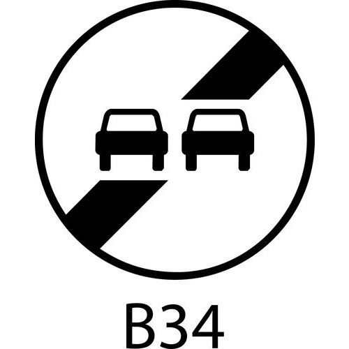 Painel de sinalização - B34a - Final da proibição de ultrapassagem